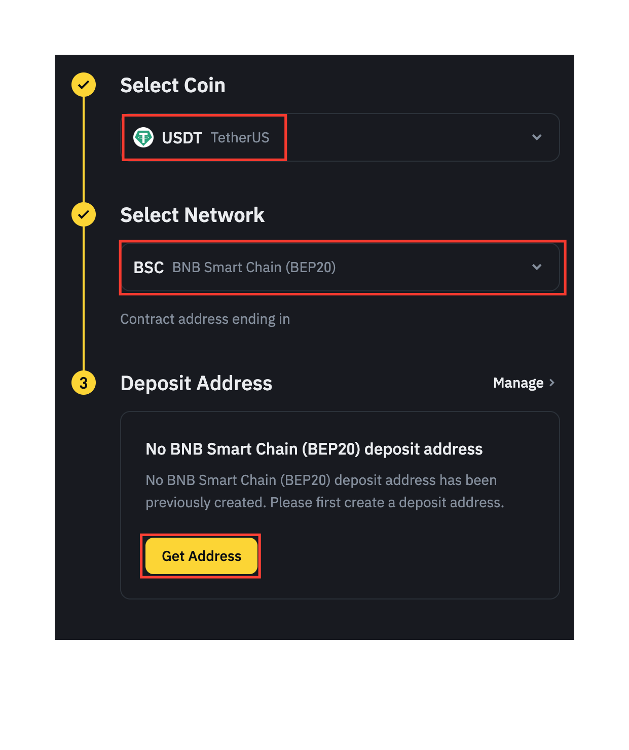 Guide to Getting Your USDT-BSC Address