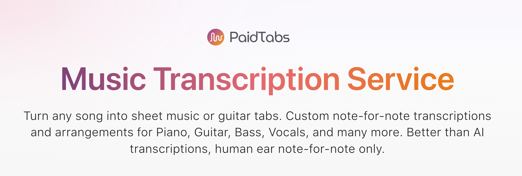 Your #1 sheet music transcription service online