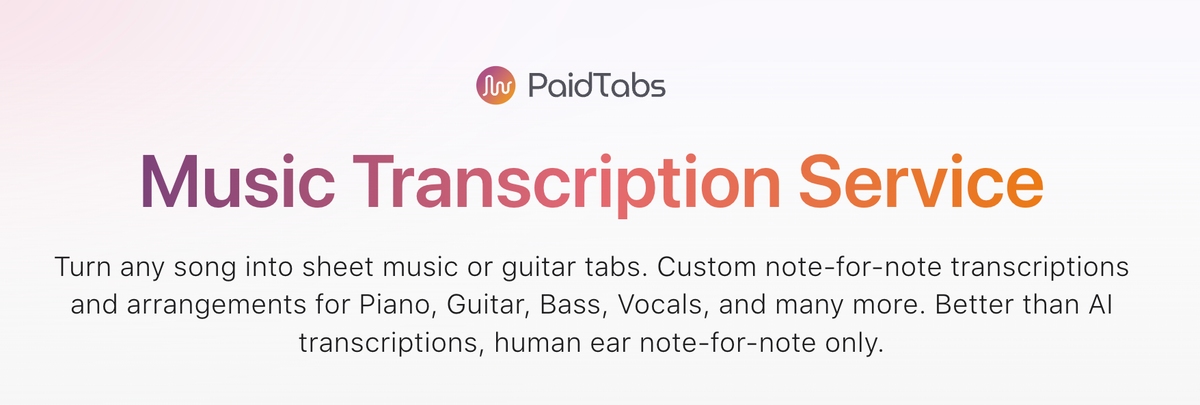 Your #1 sheet music transcription service online